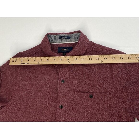 Roark Revival Ritual Button Up Shirt Men's S Heather Burgundy Long Sleeve - Picture 15 of 16